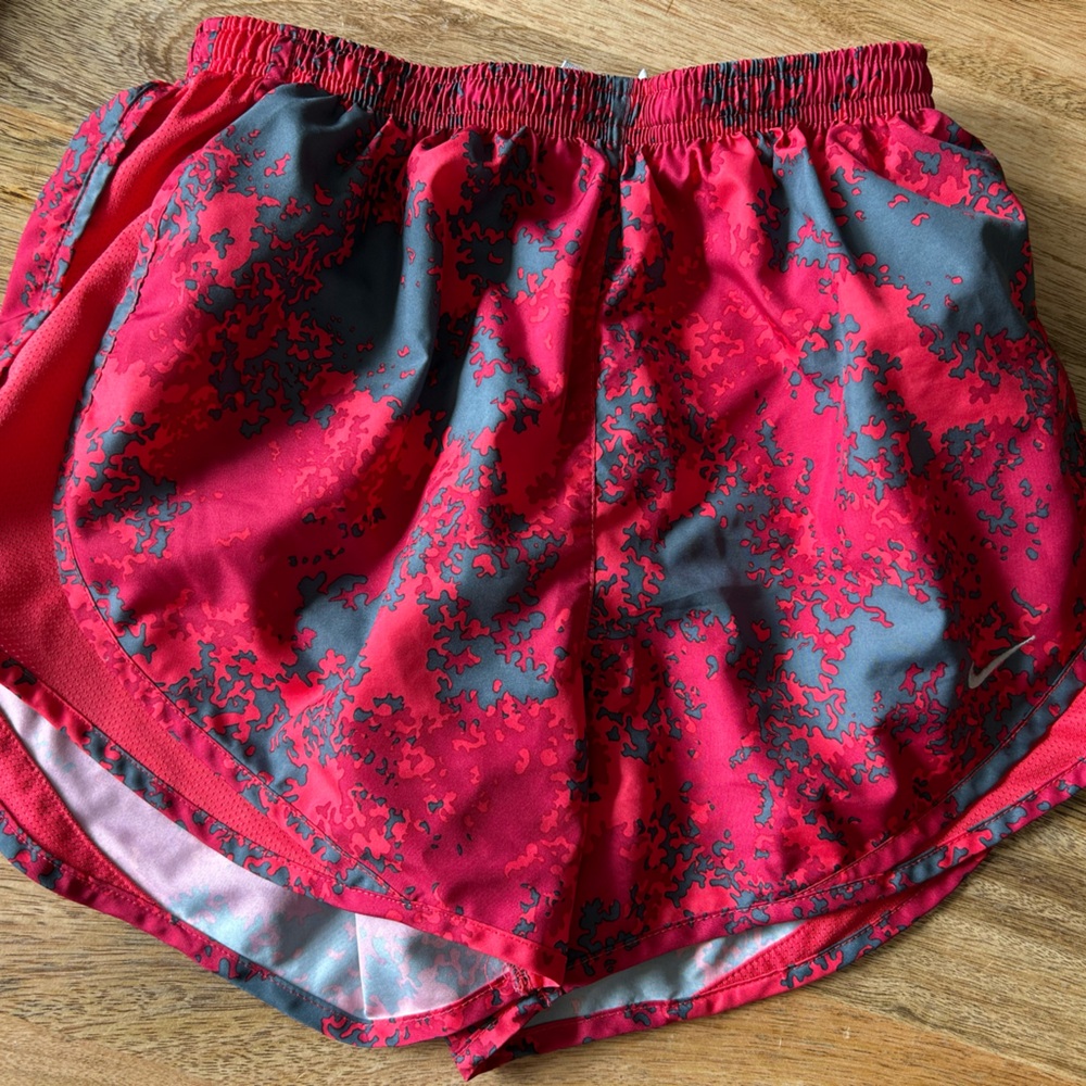 Nike Red and Gray Dri-FIT Shorts